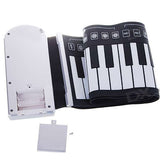Portable Roll-up 49-Key Soft Keyboard Piano, 49 Standard Keys White