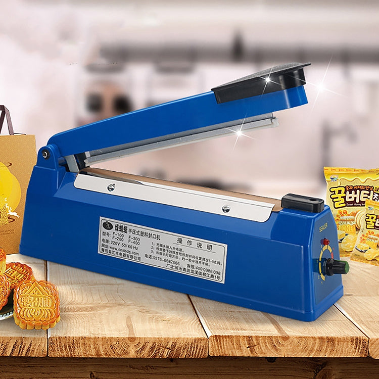 F-200 200mm Heat Sealing Hand Impulse Poly Sealer Closer Machine, Plastic Shell, 200mm Heat Sealing Machine
