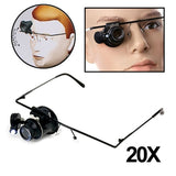 20X Glasses Type Watch Repair Magnifier with LED Light, 9892A 9892A