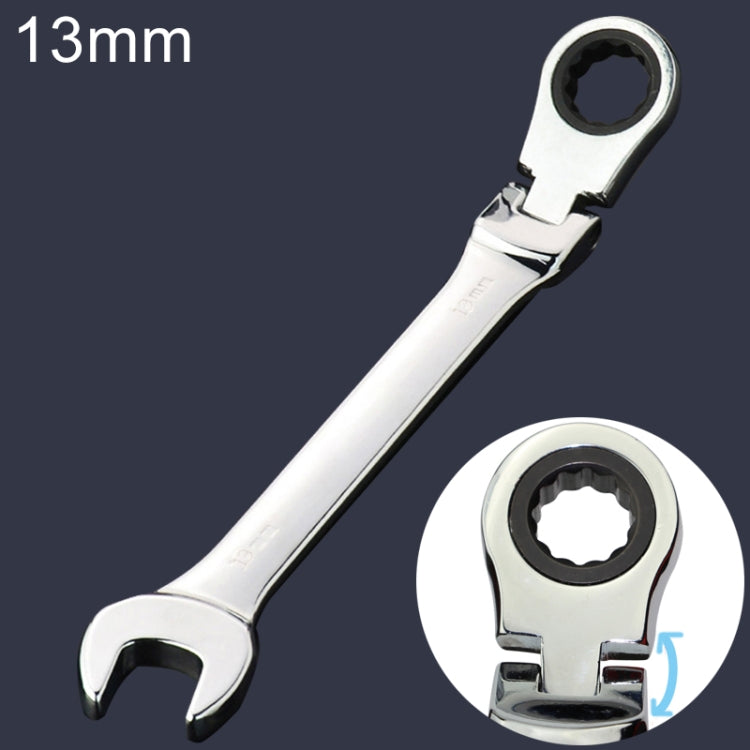 13mm Dual-use Opening Plum Ratcheting Angled Wrench , Length: 17.8cm, 13mm 13mm