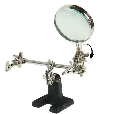 Helping Hand Magnifier, Hand Soldering Iron Stand Helping 2x Optical Magnifying Solder Tool, 2X