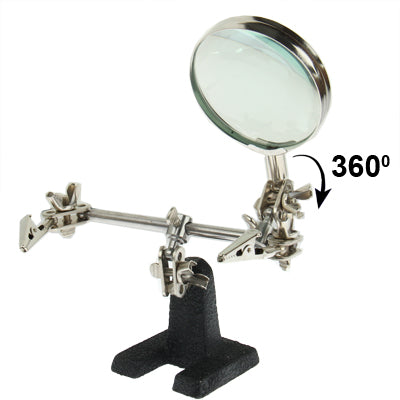 Helping Hand Magnifier, Hand Soldering Iron Stand Helping 2x Optical Magnifying Solder Tool, 2X