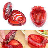 Kitchen Tool Plastic Strawberry Slicer Fruit Knife with Stainless Steel Blade, Strawberry Slicer