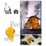 Crystal Glass Skull Bottle for Vodka & Whiskey & Beer Liqueur & Red Wine & Other Beverage, 350ML