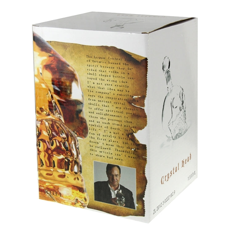 Crystal Glass Skull Bottle for Vodka & Whiskey & Beer Liqueur & Red Wine & Other Beverage, 1000ML