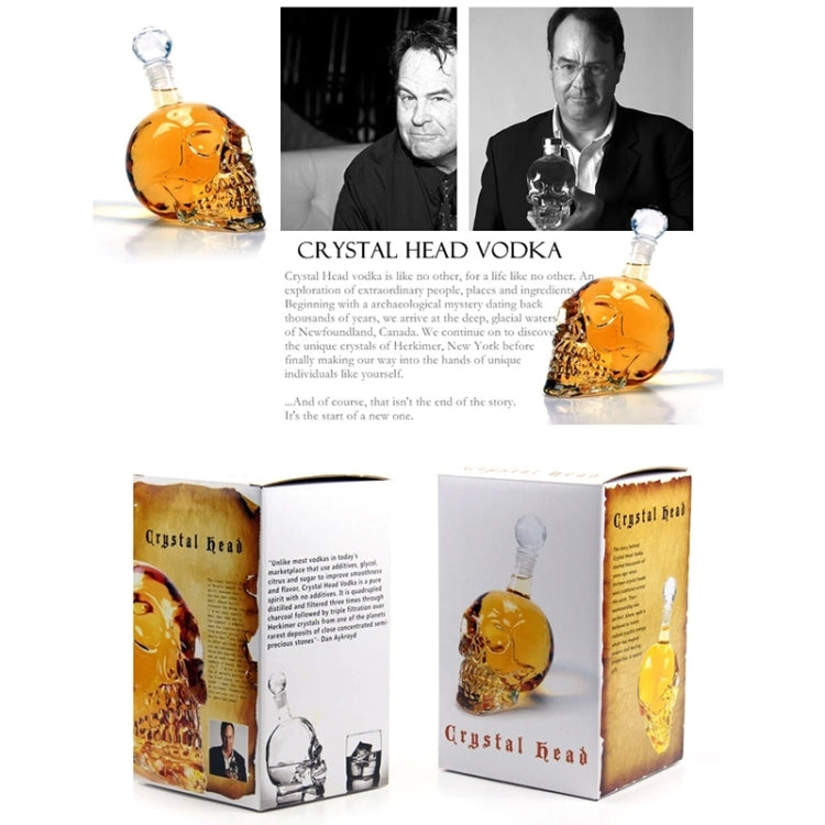 Crystal Glass Skull Bottle for Vodka & Whiskey & Beer Liqueur & Red Wine & Other Beverage, 1000ML