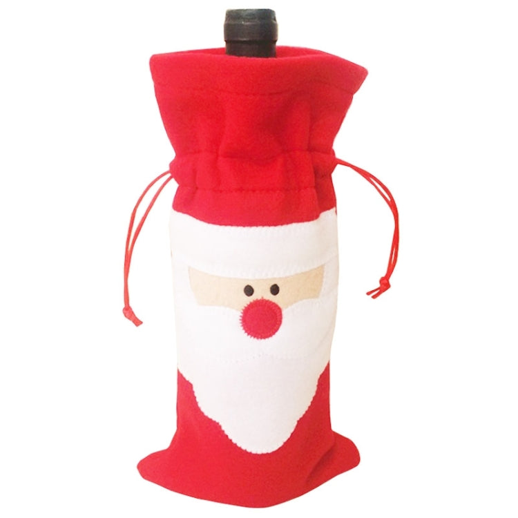 3 PCS Santa Pattern Christmas Dinner Table Decoration Plush Champagne Wine Bottle Bag, Santa Pattern 2 Santa Pattern 2