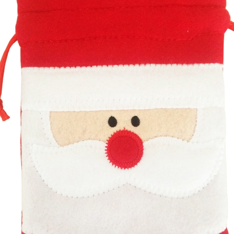 3 PCS Santa Pattern Christmas Dinner Table Decoration Plush Champagne Wine Bottle Bag, Santa Pattern 2