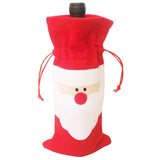 3 PCS Santa Pattern Christmas Dinner Table Decoration Plush Champagne Wine Bottle Bag, Santa Pattern 2