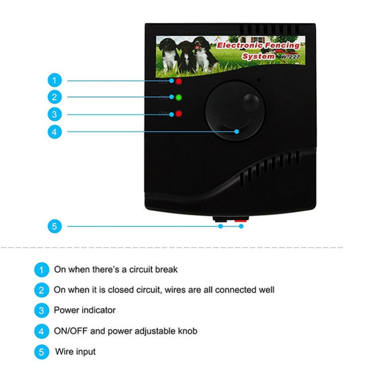 W-227 Electric Fencing Shock Collar System for Pet Dog Cat, W-227