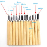 12 PCS / Set Assorted Wood Carving Tools Set with Stainless Steel Blade and Wood Handle, 12 PCS / Set Wood Carving