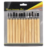 12 PCS / Set Assorted Wood Carving Tools Set with Stainless Steel Blade and Wood Handle, 12 PCS / Set Wood Carving