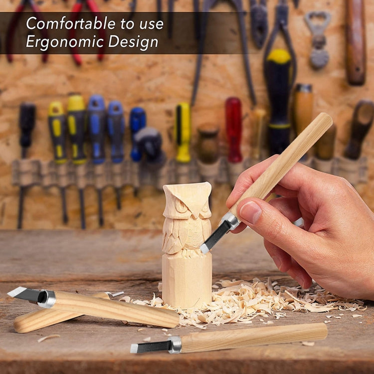 12 PCS / Set Assorted Wood Carving Tools Set with Stainless Steel Blade and Wood Handle, 12 PCS / Set Wood Carving