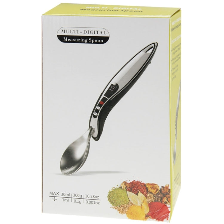 1ml / 30ml 0.1g / 300g LCD Multi-digital Measuring Spoon, 0.1g/300g Silver