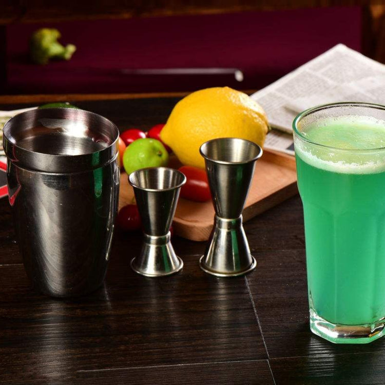 5 in 1 Classic Stainless Steel Shaker Set, Capacity: 550ml (Shaker + Jigger + Strainer + Ice Clip + Stirrer Pipe), 5 in 1 Shaker Set