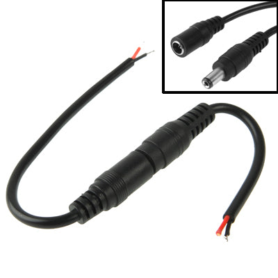 5.5 x 2.1mm DC Power Female Barrel to Male Barrel Connector Adaptor for LED Light Controller, Length: 20cm, S-LED-7566B, S-LED-7566W