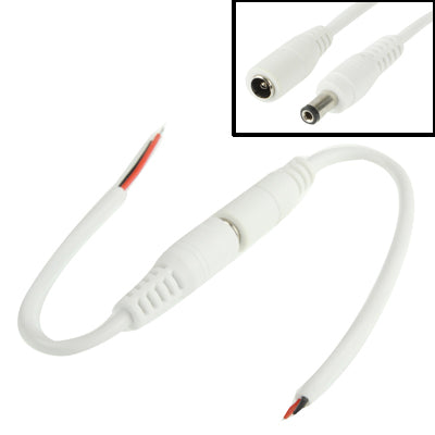5.5 x 2.1mm DC Power Female Barrel to Male Barrel Connector Adaptor for LED Light Controller, Length: 20cm, S-LED-7566B, S-LED-7566W
