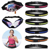 Sports Waterproof Elastic Waist Bag Two Pockets Fanny Pack Zip Pouch, Green