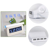 Multifunction LCD Digital Alarm Clock Thermometer + 4-Port USB HUB + Message Board with Blue or Green LCD backlight, USB Message Board