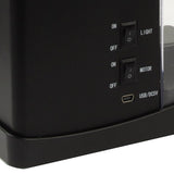 USB Desktop Aquarium Mini Fish Tank with Running Water and 6 LED Light, LCD Clock Display with Calendar, Time and Alarm (Holds 1.5 Quarts of Water)