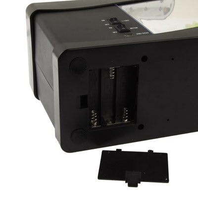 USB Desktop Aquarium Mini Fish Tank with Running Water and 6 LED Light, LCD Clock Display with Calendar, Time and Alarm (Holds 1.5 Quarts of Water)