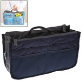 Thicken Portable Multi-function Double Zipper Cosmetic Bag, Storage Bag in Bag Dark Blue