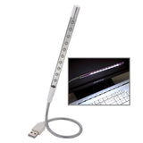 10-LED Portable Ultra Bright USB LED Light Silver