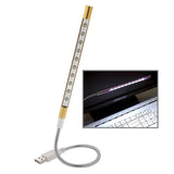 10-LED Portable Ultra Bright USB LED Light Gold