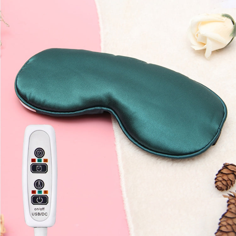 USB Charging Heating Silk Moxa Sleep Eye Mask Green