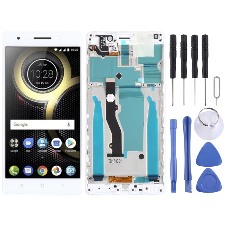 LCD Screen and Digitizer Full Assembly with Frame for Lenovo K8 Note XT1902-3, For Lenovo K8 Note For Lenovo K8 Note White