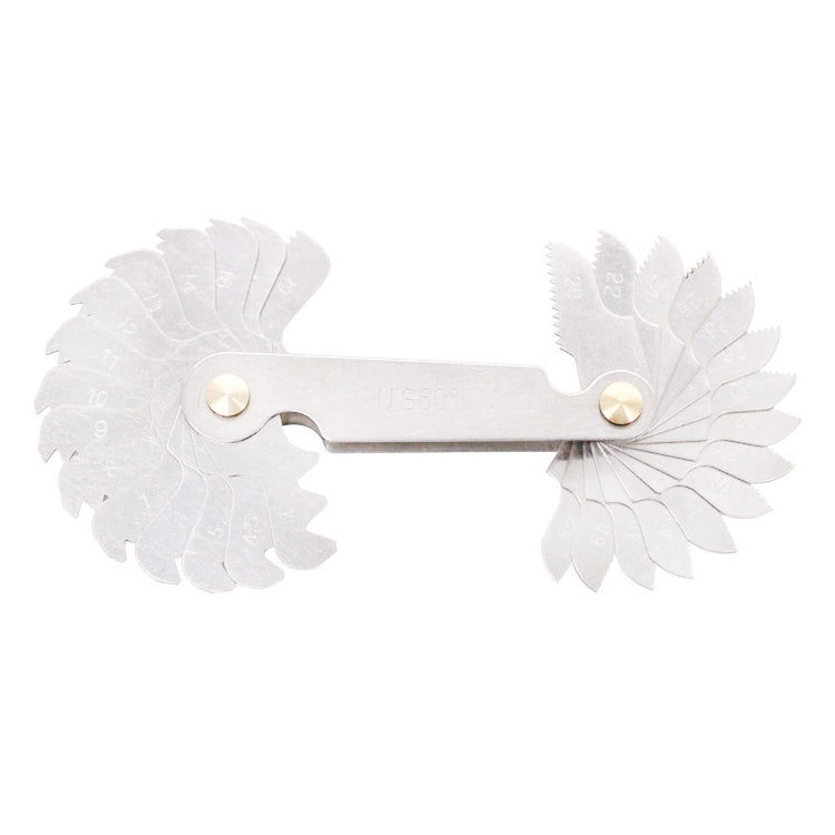30 PCS US Screw Pitch Thread Blades 60 Degrees CR Stainless Steel Thread Gauge, 30 PCS Thread Gauge