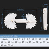 30 PCS US Screw Pitch Thread Blades 60 Degrees CR Stainless Steel Thread Gauge, 30 PCS Thread Gauge