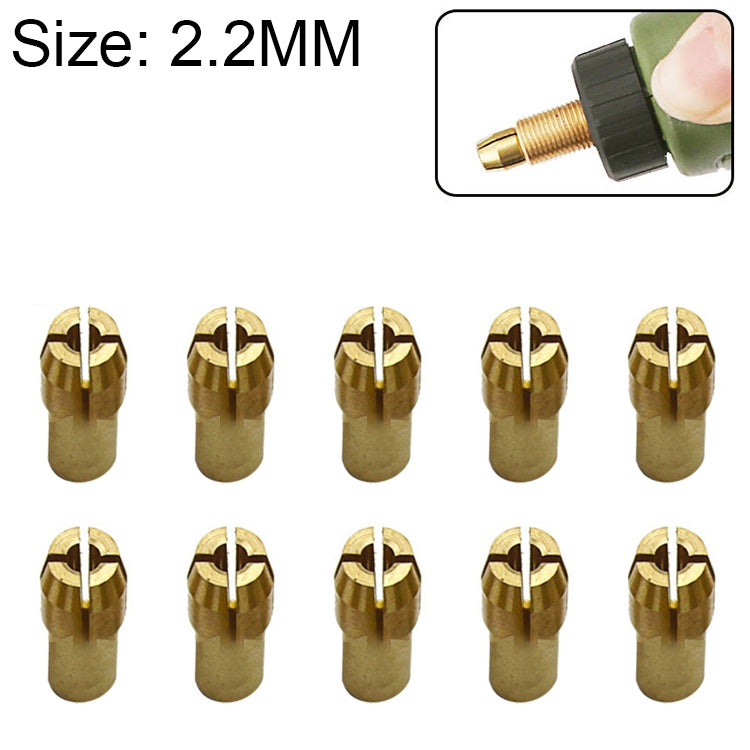 10 PCS Three-claw Copper Clamp Nut for Electric Mill Fittings，Bore diameter: 2.2mm, Bore diameter: 2.2mm Bore diameter: 2.2mm