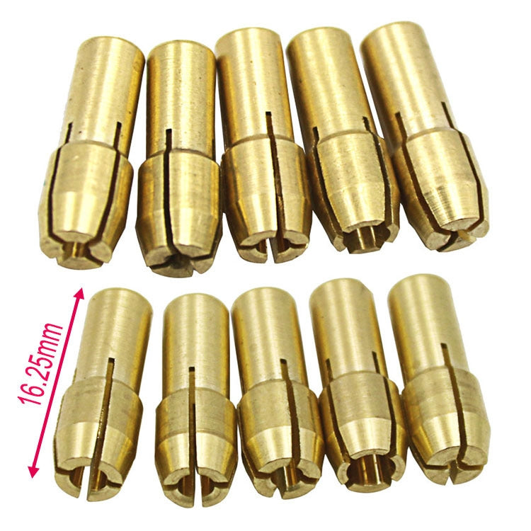 10 PCS Three-claw Copper Clamp Nut for Electric Mill Fittings，Bore diameter: 2.2mm, Bore diameter: 2.2mm