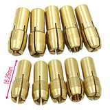 10 PCS Three-claw Copper Clamp Nut for Electric Mill Fittings，Bore diameter: 3.2mm, Bore diameter: 3.2mm