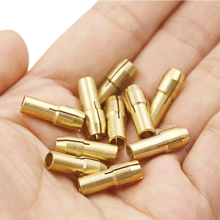 10 PCS Three-claw Copper Clamp Nut for Electric Mill Fittings，Bore diameter: 2.0mm, Bore diameter: 2.0mm