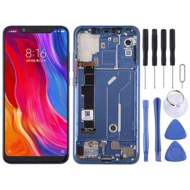 LCD Screen and Digitizer Full Assembly with Frame & Side Keys for Xiaomi Mi 8, For Xiaomi Mi 8, For Mi 8 (Rose Gold) For Xiaomi Mi 8 Blue