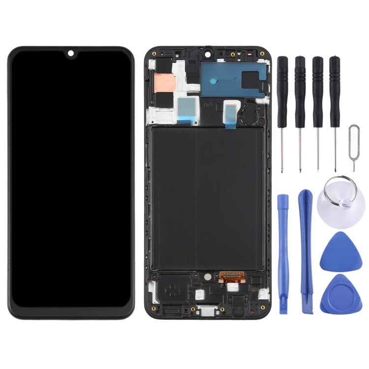 Original Super AMOLED LCD Screen for Galaxy A50 Digitizer Full Assembly with Frame, For Samsung Galaxy A50