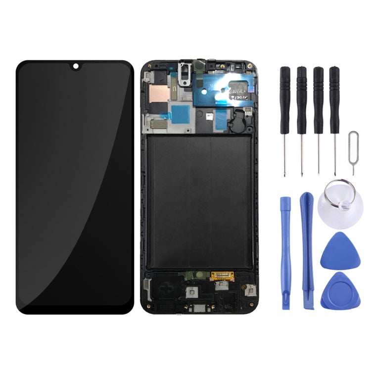 Original LCD Screen and Digitizer Full Assembly with Frame for Galaxy A50 SM-A505F, For Samsung Galaxy A50 (Frame)
