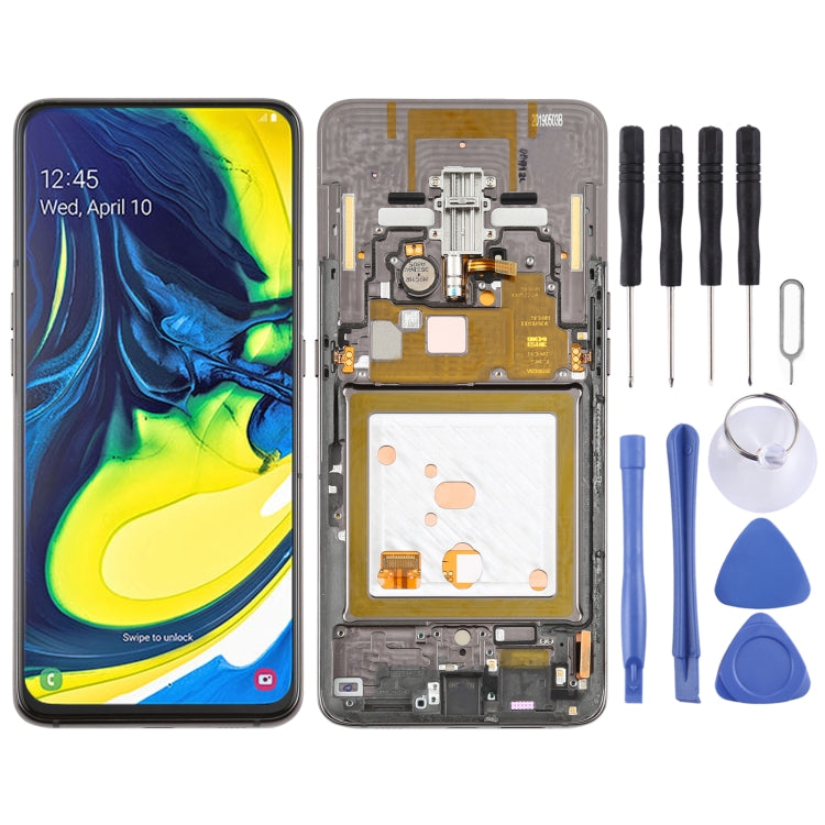 Original Super AMOLED Material LCD Screen and Digitizer Full Assembly with Frame for Galaxy A80, For Samsung Galaxy A80 (Super AMOLED) For Samsung Galaxy A80 (Super AMOLED)
