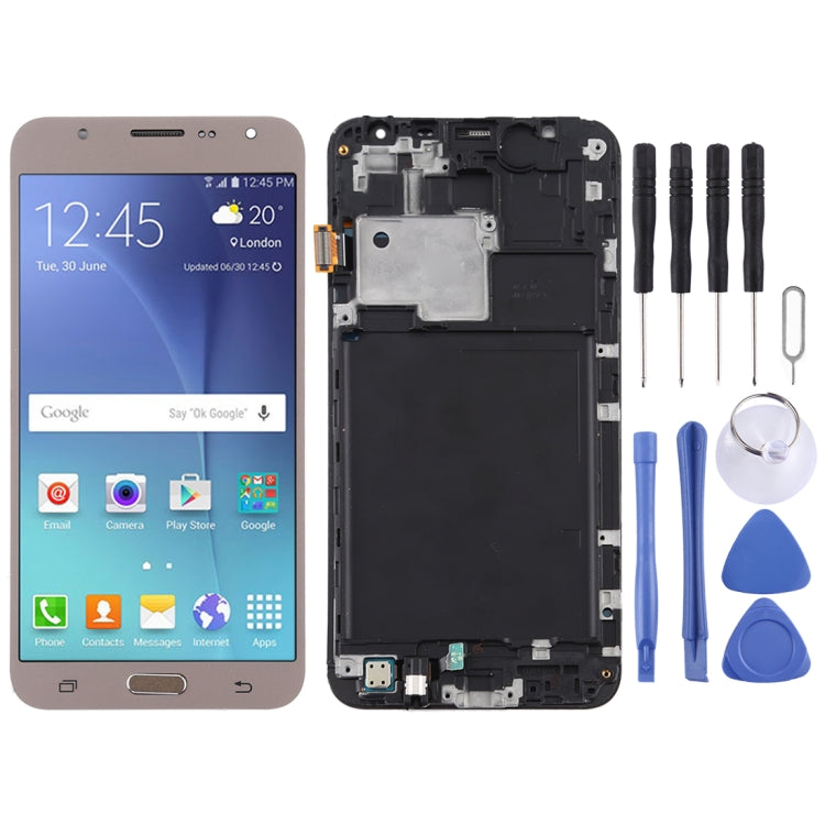 TFT Material LCD Screen and Digitizer Full Assembly with Frame for Galaxy J7 (2015) / J700F, For Galaxy J7 (2015) (TFT Material), For Galaxy J7 (2015) with Frame,TFT For Galaxy J7 (2015) with Frame,TFT Gold