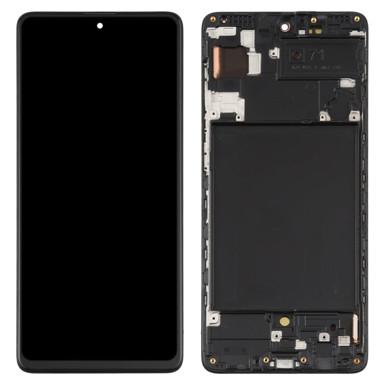 Original Super AMOLED Material LCD Screen and Digitizer Full Assembly with Frame for Galaxy A71, For Samsung Galaxy A71(Original with Frame)