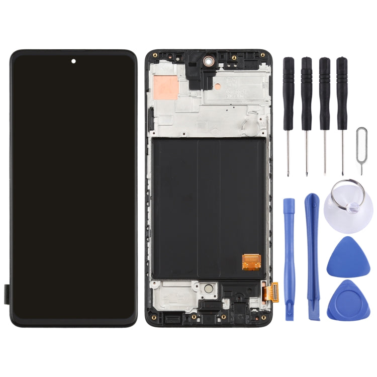 Original Super AMOLED Material LCD Screen and Digitizer Full Assembly with Frame for Galaxy A51 4G, For Samsung Galaxy A51 4G(Original with Frame)
