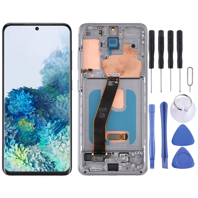 Original Dynamic AMOLED Material LCD Screen and Digitizer Full Assembly with Frame for Samsung Galaxy S20 4G SM-G980, For Samsung Galaxy S20 4G(Frame), For Samsung Galaxy S20 4G, For Samsung Galaxy S20 4G (Original)(Blue) For Samsung Galaxy S20 4G Grey
