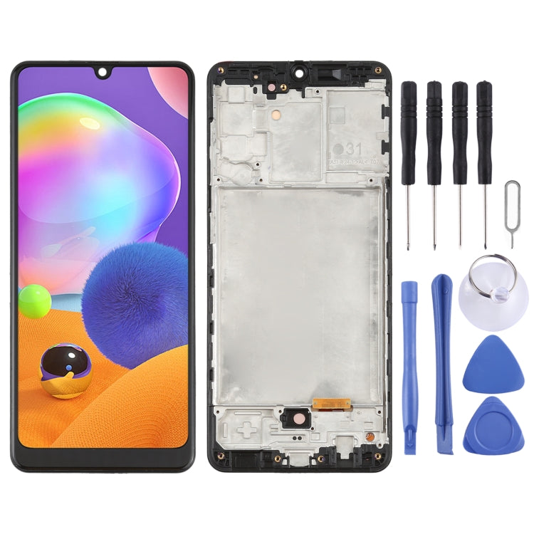 OLED Material LCD Screen and Digitizer Full Assembly with Frame for Samsung Galaxy A31 SM-A315 (6.33 inch), For Samsung Galaxy A31(6.33 inch) For Samsung Galaxy A31(6.33 inch)