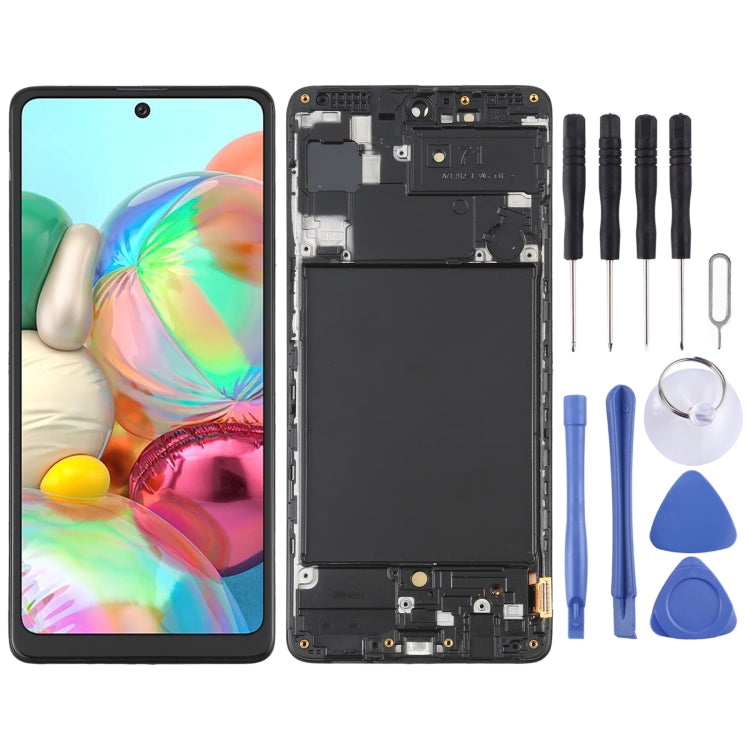 OLED Material LCD Screen and Digitizer Full Assembly with Frame for Samsung Galaxy A71 SM-A715(6.39 inch), For Samsung Galaxy A716.39 inch (OLED) For Samsung Galaxy A716.39 inch (OLED)