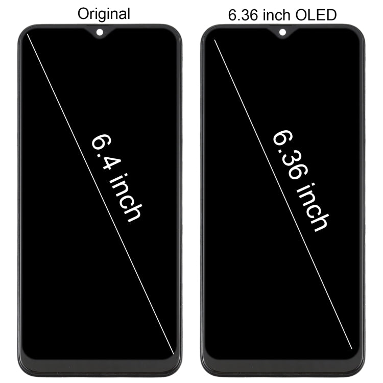 6.36 inch OLED Material LCD Screen and Digitizer Full Assembly with Frame for Samsung Galaxy A20 SM-A205, For Samsung Galaxy A20 (6.36 inch OLED)