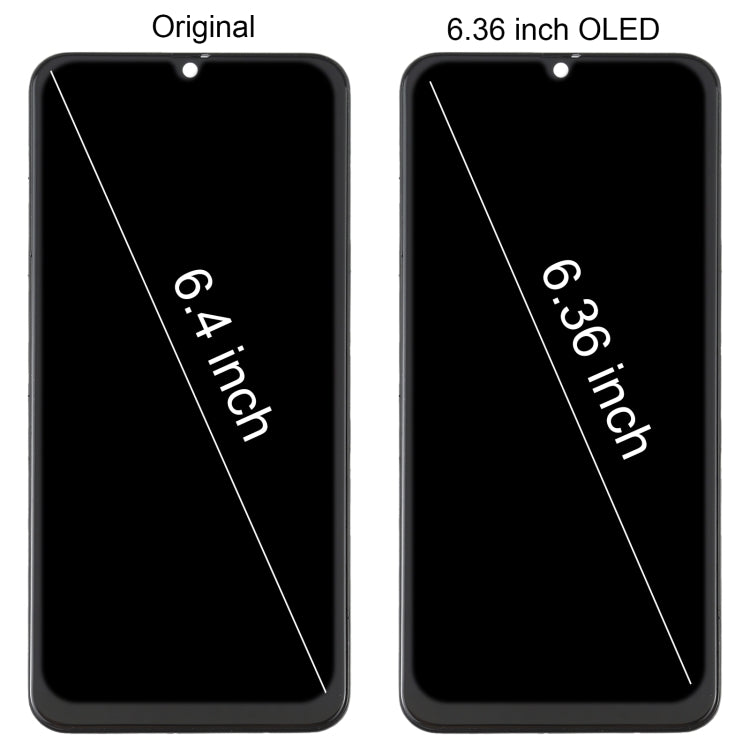 6.36 inch OLED Material LCD Screen and Digitizer Full Assembly with Frame for Samsung Galaxy A30 SM-A305, For Samsung Galaxy A30 (6.36 inch OLED)
