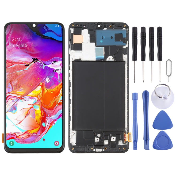 OLED Material LCD Screen and Digitizer Full Assembly with Frame for Samsung Galaxy A70 SM-A705 (6.7 inch), For Samsung Galaxy A70 6.7 inch (OLED) For Samsung Galaxy A70 6.7 inch (OLED)