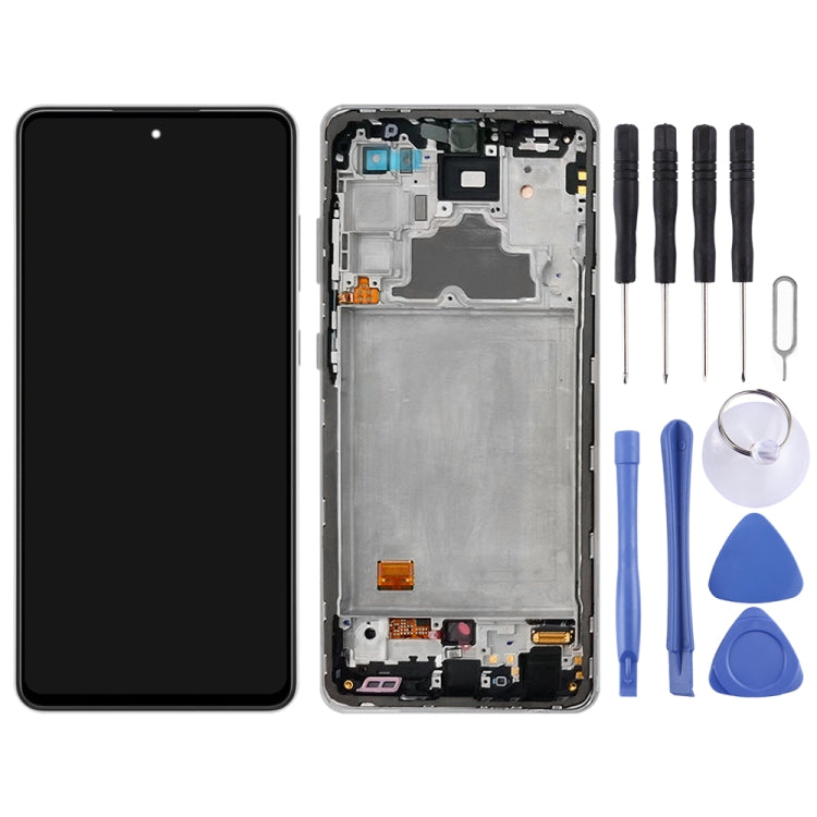 Original LCD Screen and Digitizer Full Assembly With Frame for Samsung Galaxy A72 SM-A725(4G Version), For Samsung Galaxy A72 (4G)